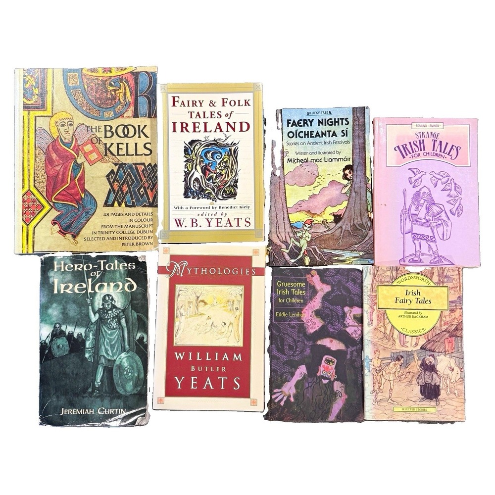 Irish Fairy Tales Folklore Books Lot 8 Mythologies Yeats Book of Kells Mythology